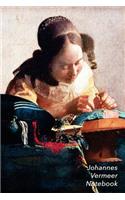 Johannes Vermeer Notebook: The Lacemaker Journal - 100-Page Beautiful Lined Art Notebook - 6 X 9 Artsy Journal Notebook (Art Masterpieces)