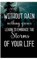 Without Rain Nothing Grows Learn To Embrace The Storms Of Your Life