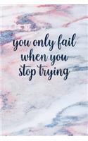 You Only Fail When You Stop Trying