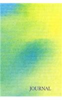 Journal: Beautiful Blue Yellow Watercolour Textured Lined Composition Notebook. Artist Paper Pad of 120 Pages, 6 by 9 Inches.