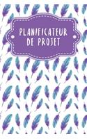 Planificateur de projet: Chronologie + jalons + beaucoup d'espace pour les notes et les croquis - Motif: Plumes