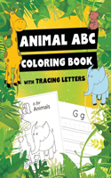 Animal ABC Coloring Book with Tracing Letters