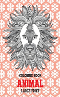 Animal Coloring Book - Large Print