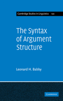 Syntax of Argument Structure
