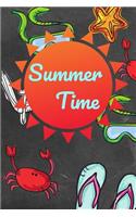 Summer Time: 90 Page 6 x 9 in Summer Bucket List Journal Notebook for Children Kids and Teens