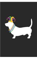 Basset Hound Journal - Basset Hound Notebook - Mardi Gras Gift for Basset Hound Lovers