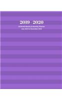 2019 - 2020 18 Month Weekly & Monthly Planner July 2019 to December 2020: Purple Stripes Background Vol 1 Monthly Calendar with U.S./Uk/ Canadian/Christian/Jewish/Muslim Holidays- Calendar in Review/Notes 8 X 10 In.