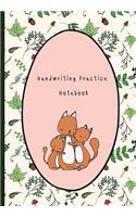 Handwriting Practice Notebook: Journal Composition Notebook with Blank Lined Writing Letters & Words Sheet for Preschool or Kindergarten K-3 Grade Students, Workbook for Kids Fami