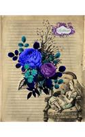 Notebook: Alice in Wonderland Art Cover Notebook, 8 x 10, 200 Pages Lined Paper For Writing Notebook, Perfect for Journaling, Note Taking or Diary