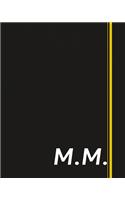 M.M.: Classic Monogram Lined Notebook Personalized With Two Initials - Matte Softcover Professional Style Paperback Journal Perfect Gift for Men and Women