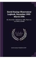 David Dunlap Observatory Logbook, December 1995-March 1996: 83, December 1995-March 1996, Plate nos. cc37840-cc39498