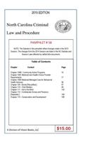 North Carolina Criminal Law and Procedure-Pamphlet 58