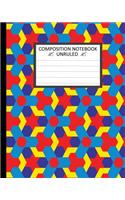 Unruled Composition Notebook: Unruled Composition Notebook 8" x 10". 120 Pages. Beautiful Decorative Multicolor Seamless Geometric Pattern.