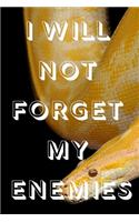 I Will Not Forget My Enemies: Notebook / Journal: Lined Notebook / Journal / Gift, 120 Page, 6*9, Soft Cover Matte Finish