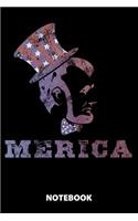 Merica Notebook: 100 Graph Ruled Pages - 6x9 Inches - Graph Paper - Quad Ruled - Sketchbook - Diary - Journal - Men And Women - Christmas Or Birthday Gift For Him An