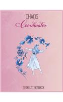 Chaos Coordinator To Do List: Disney Sleeping Beauty Princess Aurora Blue Flowers To Do & Dot Grid Matrix Notebook for Girls Teens Kids Journal College Blank Lined 110 Pages of 8