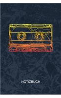 Notizbuch: A5 Kariert - Nostalgiker Heft - Musik Notizheft 120 Seiten KARO - Mixtape Notizblock Musik Kassette Motiv - Stimmungsmacher Geschenk