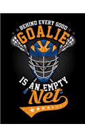 Behind Every Good Goalie Is An Empty Net: Behind Every Good Goalie Is An Empty Net Lacrosse Blank Sketchbook to Draw and Paint (110 Empty Pages, 8.5" x 11")