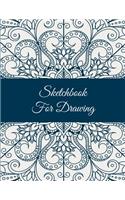 Sketchbook for Drawing: Art Floral Design, 8.5" X 11" Blank Paper for Drawing and Sketching, Artist Sketchbook for Sketching, Journaling, Drawing and Creative Doodling