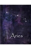 Aries: Constellation Lined Journal or Notebook, Deep Space and Aries Design, 8.5 x 11, 150 Fully Lined Pages