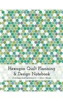 Hexagon Quilt Planning and Design Notebook: 1/5 Inch (0.20 Inch) Hexagonal Paper, 8.5 X 11, 54 Sheets / 108 Pages, Green and Blue Patchwork Front