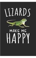 Lizards Make Me Happy: Journal, College Ruled Lined Paper, 120 Pages, 6 X 9