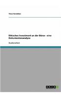 Ethisches Investment an der Börse - eine Dokumentenanalyse: (German)