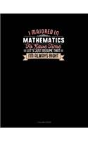 I Majored In Mathematics To Save Time Let's Just Assume That I'm Always Right