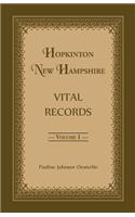 Hopkinton, New Hampshire, Vital Records, Volume 1