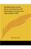Modifications in Size, Form, and Function of Homologous Crustacean Appendages (1905)