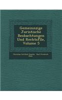 Gemeinn Zige Juristische Beobachtungen Und Rechtsf Lle, Volume 5: (German)