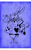 Alice in Wonderland Journal - White Rabbit With Trumpet (Blue)