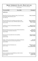 Southern Law Journal, Vol. XXIV, No. 2, Fall 2014