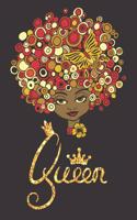 Melanin Queen: Black Girl Magic Sketchbook 6x9 Inches 100 Pages for Drawing, Doodling or Sketching, Black Queen, Pride African American DNA, Black And Educated