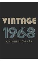 Retro Birthday - Vintage 1968 Notebook Original Parts Gift