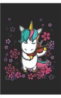 Flowers Violine Music Unicorn Notebook: Lined Paper Journal 6x9 - 120 Pages