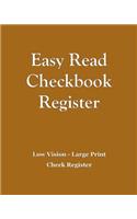 Easy Read Checkbook Register - Brown