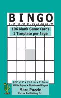 Bingo - 106 Blank Game Cards