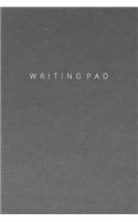 Writing Pad: Ruled Notebook. 6x9, Composition Notebook, 122 pages, Cute Minimalist Plain, Journal Diary, Kraft Gray Cover