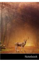 Notebook: Fantasy, Forest, Deer, Trees themed Notebook / Journal / Diary / Composition book / Daily Planner - 6 x 9 inches (15,24 x 22,86 cm), 150 pages, glos
