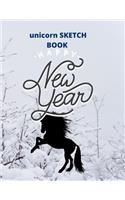 sketchbook gift unicorn: happy new year: Unicorn Journal and sketchbook gift: Journal and sketchbook for Girls - Composition Size (8.5"x11") With Lined and Blank Pages, Perf