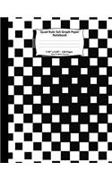 Quad Rule 5x5 Graph Paper Notebook. 7.44" x 9.69" 120 Pages. Black White Squares: Black White Halftone Squares Decoration Pattern Cover. Square Grid Paper, Graph Ruled Notebook. Math and Science Notebook for teens and adults. 5x5 