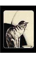 Retro Composition Book Journal: Ultra Cool Cat Art Deco Black and White Noire Cover