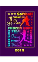 Softball Daily Planner: 2019