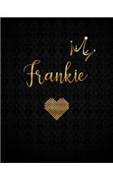 Frankie: Black Personalized Lined Journal with Inspirational Quotes