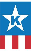 K: Superhero Comic Book Monogram Initial Letter K Notebook Journal