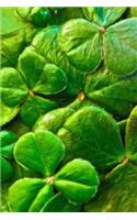 Green Shamrocks - Lined Notebook with Margins