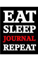 Bullet Dot Grid Journal - Eat Sleep Journal Repeat (Black-Red): 150 page 8" x 10" Dot Grid Journal: Blank Diary, Dot Grid Bullet Planner(3 Eat Sleep Journal Repeat Journals)