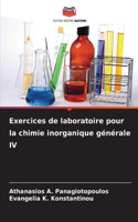 Exercices de laboratoire pour la chimie inorganique générale IV