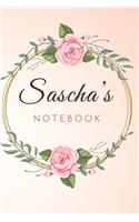 Sascha's Customized Floral Notebook / Journal 6x9 Ruled Lined 120 Pages School Degree Student Graduation university